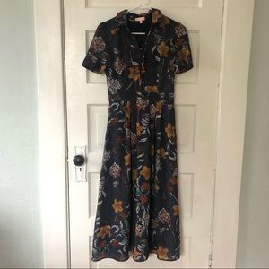 Re:named small navy blue floral dress